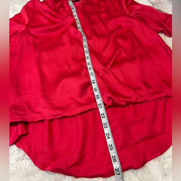 APT 9 hot pink long sleeve v neck faux wrap blouse size large - Picture 9 of 9